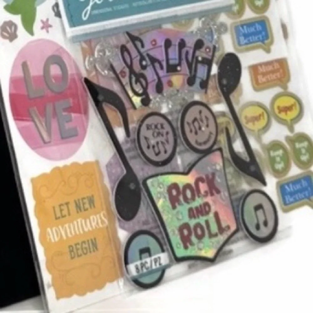 Mixed Lot of Colorful Stickers Ephemera Junk Journal Scrapbook - Lot of 7 Packs